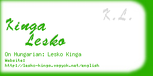 kinga lesko business card